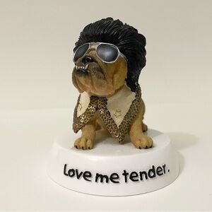 Vtg Zelda Wisdom Bulldog Figurine Love Me Tender 2002 Westland Elvis Style